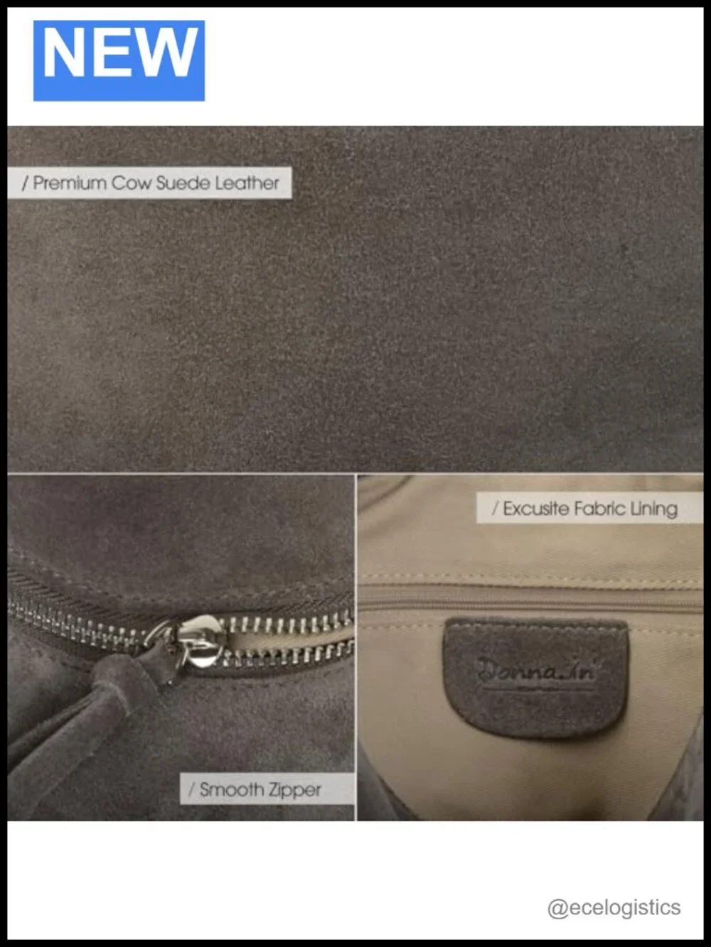 Premium Suede Leather Crossbody Bag | Women's Tote Hobo Purse